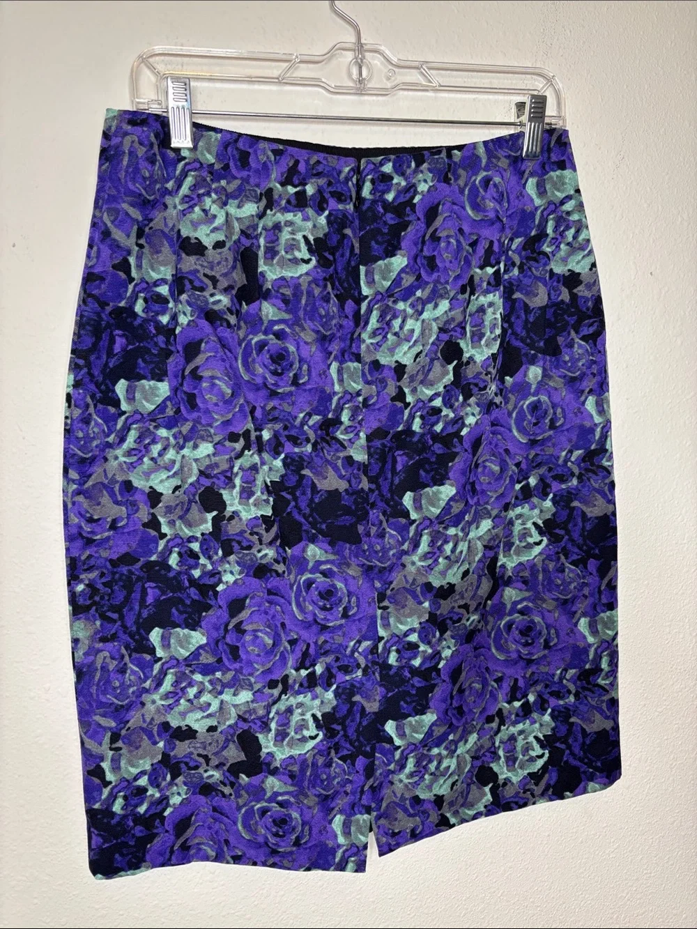 Talbots Purple & Teal Floral Pencil Skirt